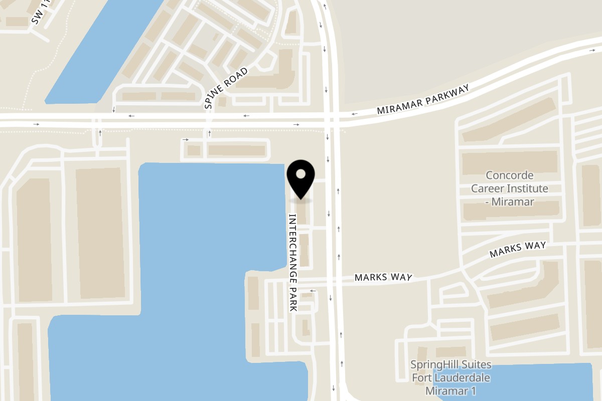 Map showing the location of Pita Shop Red Rd on 3448 Red Rd in Miramar